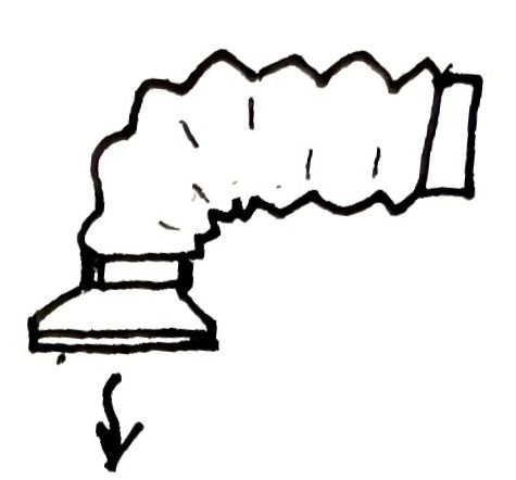 Flexible duct feeding a diffuser